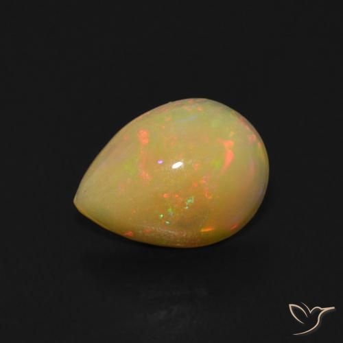 0.68ct Natural Multicolorido Opala, Formato de pêra, Transparente
