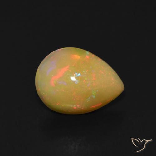 Opala Multicolorido Natural 0.68ct, Formato de pêra, Transparente