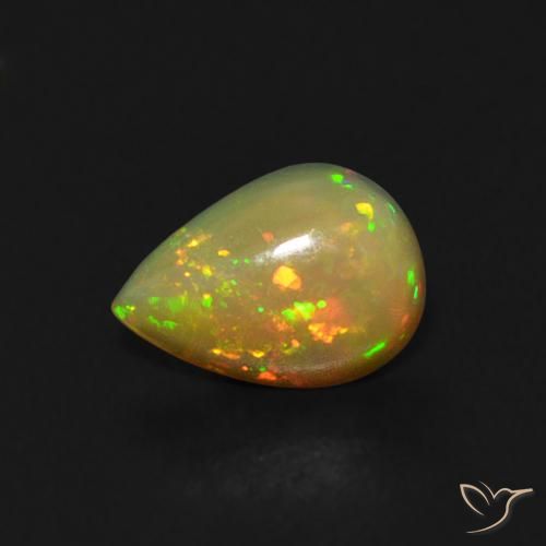 0.42ct Natural Multicolorido Opala, Formato de pêra, Transparente