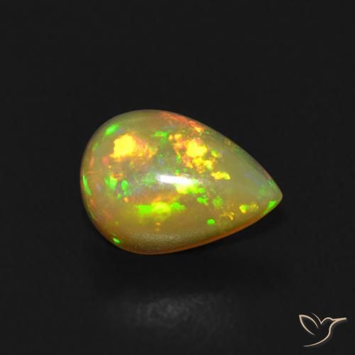 Opala Multicolorido Natural 0.42ct, Formato de pêra, Transparente