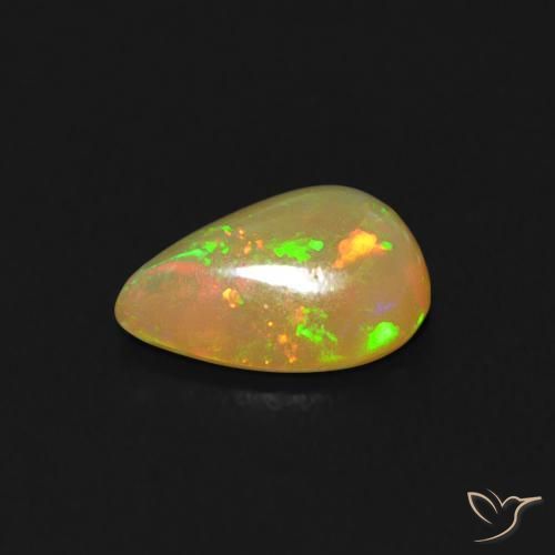Opala Multicolorido Natural 0.42ct, Formato de pêra, Transparente