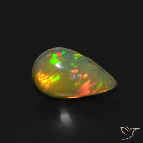 0.40ct Natural Multicolorido Opala, Formato de pêra, Transparente