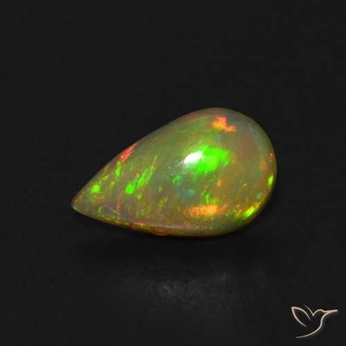 Opala Multicolorido Natural 0.40ct, Formato de pêra, Transparente