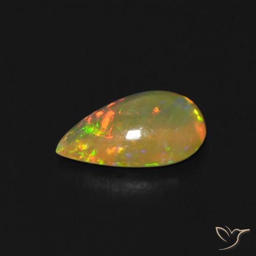Opala Multicolorido Natural 0.40ct, Formato de pêra, Transparente