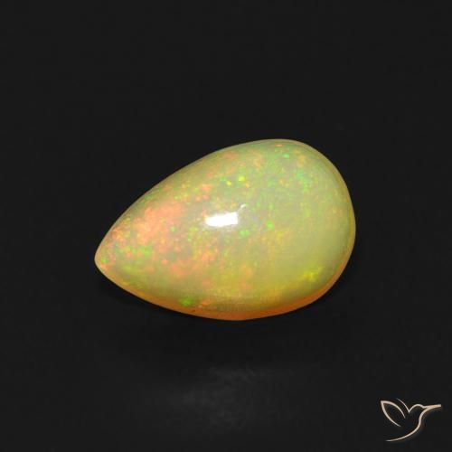 0.55ct Natural Multicolorido Opala, Formato de pêra, Transparente