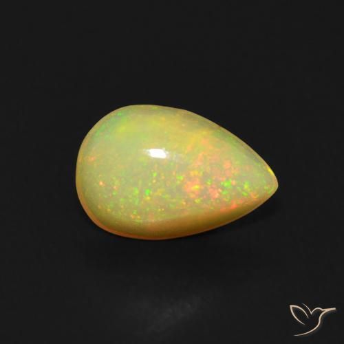 Opala Multicolorido Natural 0.55ct, Formato de pêra, Transparente