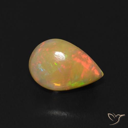 0.50ct Natural Multicolorido Opala, Formato de pêra, Transparente