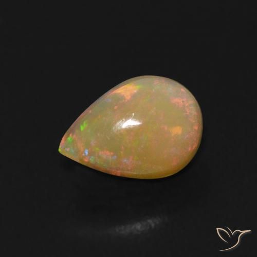 Opala Multicolorido Natural 0.50ct, Formato de pêra, Transparente