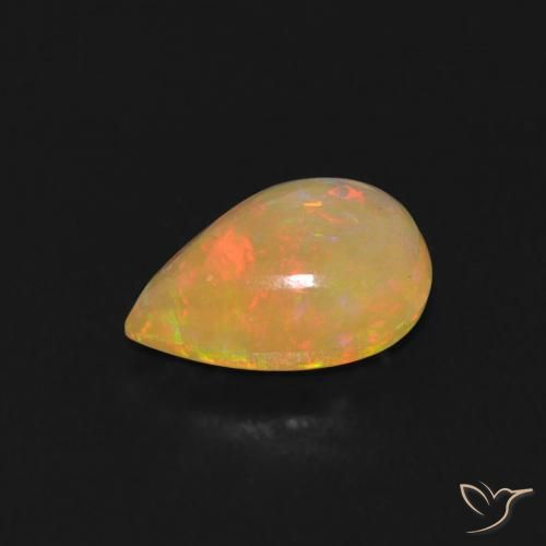 Opala Multicolorido Natural 0.50ct, Formato de pêra, Transparente