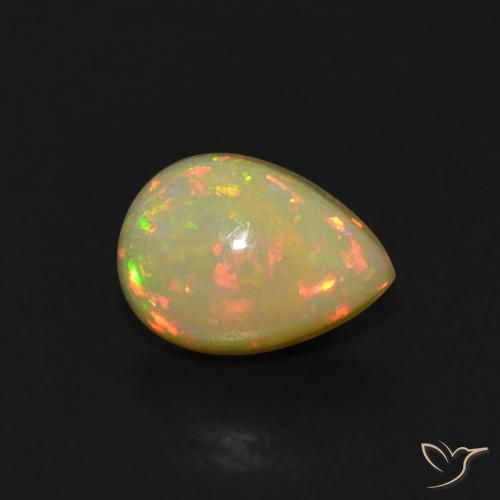 0.54ct Natural Multicolorido Opala, Formato de pêra, Transparente