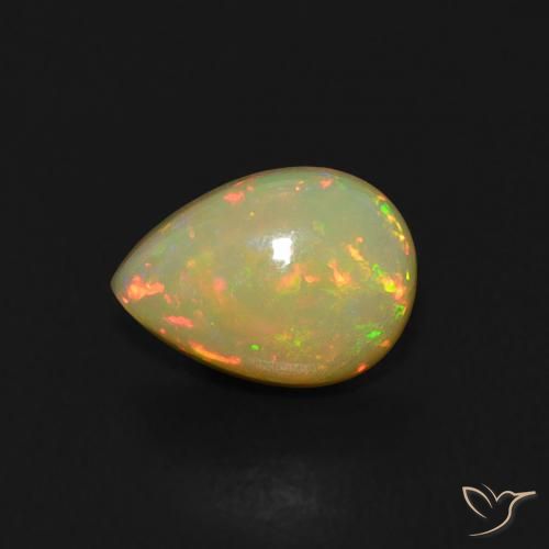 Opala Multicolorido Natural 0.54ct, Formato de pêra, Transparente