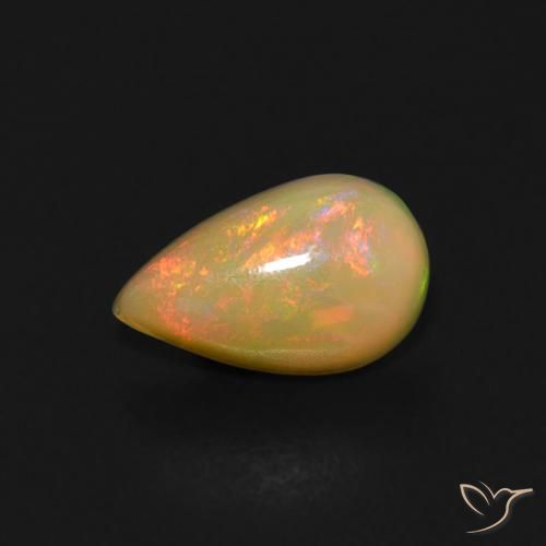 0.53ct Natural Multicolorido Opala, Formato de pêra, Transparente