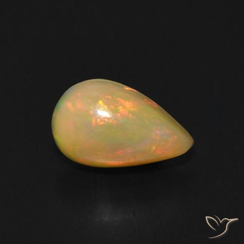 Opala Multicolorido Natural 0.53ct, Formato de pêra, Transparente