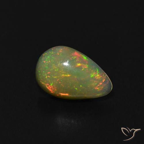 Opala Multicolorido Natural 0.46ct, Formato de pêra, Transparente