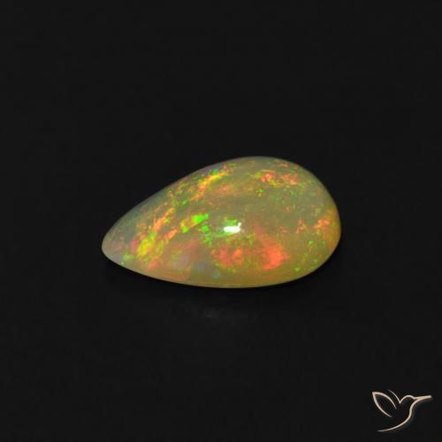 Opala Multicolorido Natural 0.46ct, Formato de pêra, Transparente