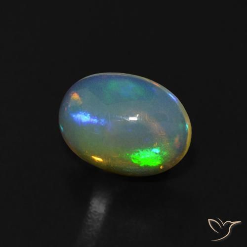 Opala Branco azulado Natural 0.72ct, oval, Transparente