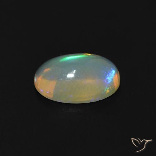 Opala Branco azulado Natural 0.72ct, oval, Transparente