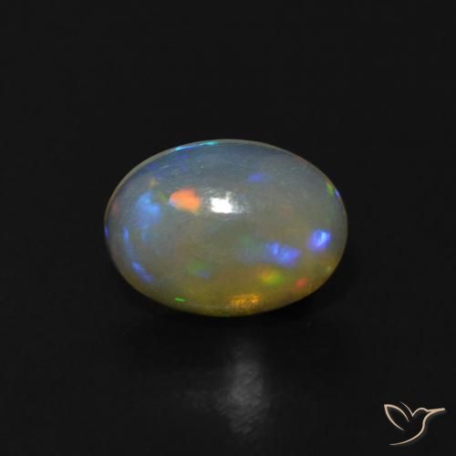 0.52ct Natural Branco azulado Opala, oval, Transparente