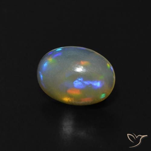 Opala Branco azulado Natural 0.52ct, oval, Transparente