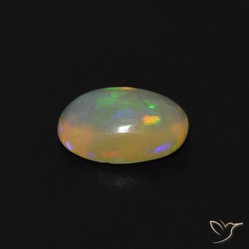 Opala Branco azulado Natural 0.52ct, oval, Transparente