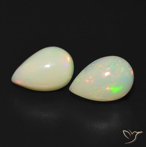 1.59ctw Natural Multicolorido Opala, Formato de pêra, Transparente