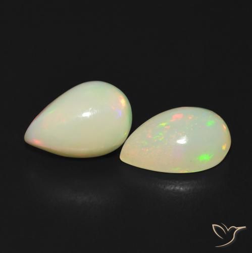 Pedras preciosas de Opala Multicolorido natural de 1.59 ct, Formato de pêra, Transparente