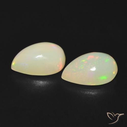Pedras preciosas de Opala Multicolorido natural de 1.59 ct, Formato de pêra, Transparente