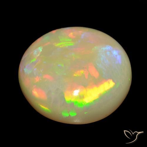 Opala Multicolorido Natural 26.71ct, Redondo, Opaco