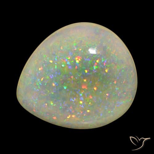 Opala Multicolorido Natural 25.86ct, Formato de pêra, Transparente