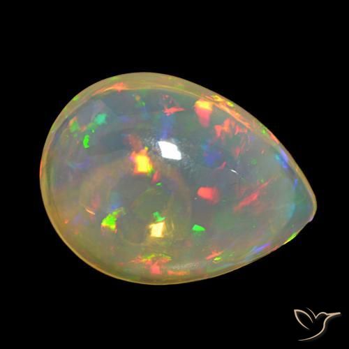 Opala Multicolorido Natural 11.83ct, Formato de pêra, Transparente