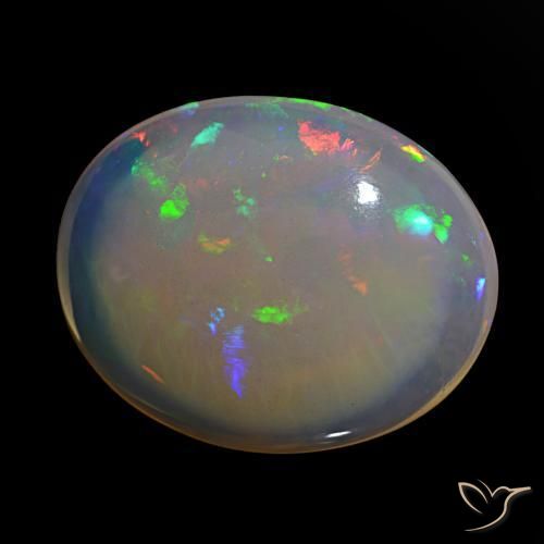 Opala multicolorido natural 15,82ct, corte oval, transparente