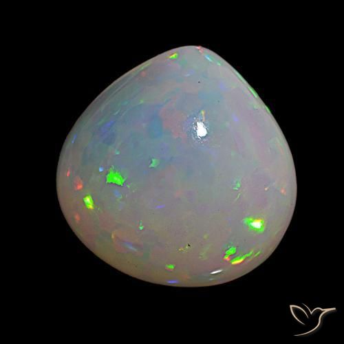 Opala multicolorido natural 14,76ct, formato de pêra, transparente