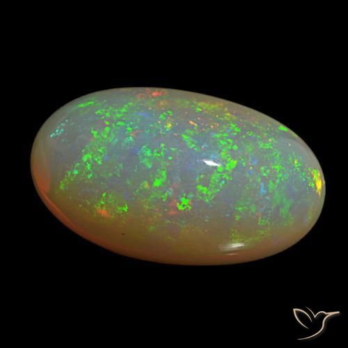 Opala multicolorido natural 13,37ct, corte oval, transparente