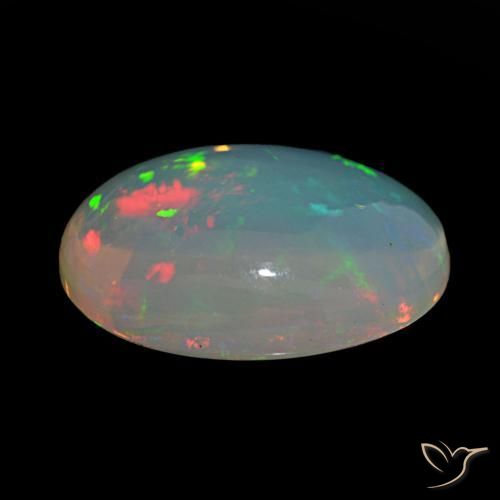 Opala multicolorido natural 7,53ct, corte oval, transparente