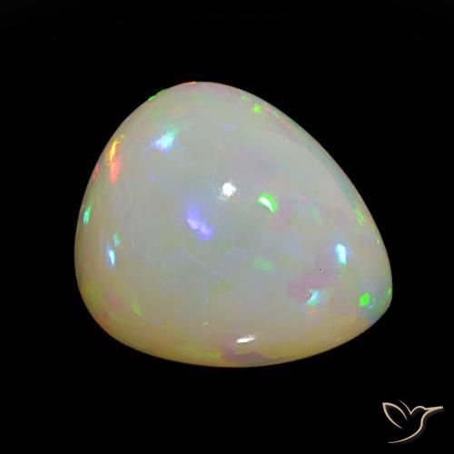 Opala Multicolorido Natural 16.62ct, Formato de pêra, Opaco