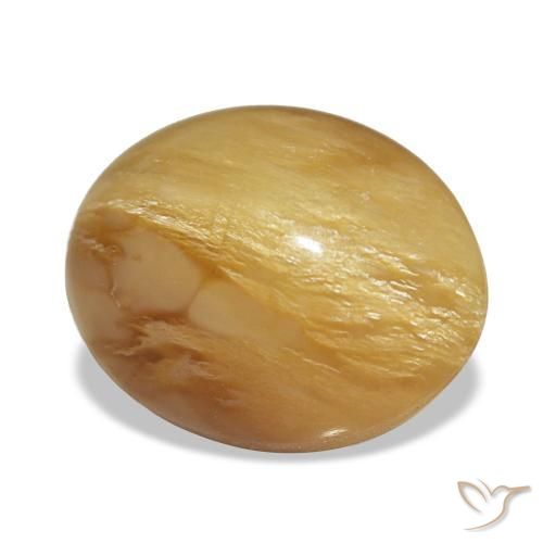 Opala dourado natural 4,59ct, corte oval, opaco