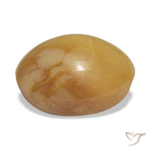 Opala dourado natural 4,59ct, corte oval, opaco