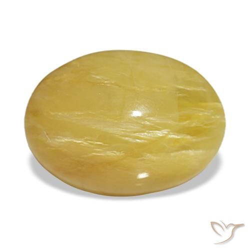 Opala dourado natural 4,36ct, corte oval, opaco