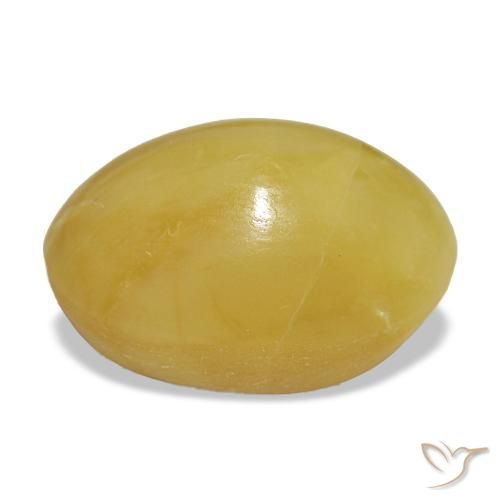 Opala dourado natural 4,36ct, corte oval, opaco