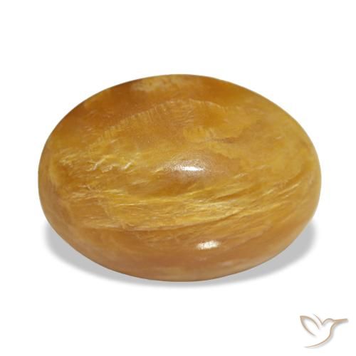 Opala dourado natural 2,93ct, corte oval, opaco