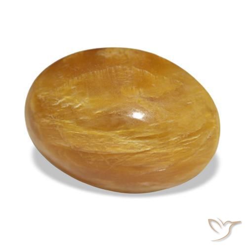 Opala dourado natural 2,93ct, corte oval, opaco