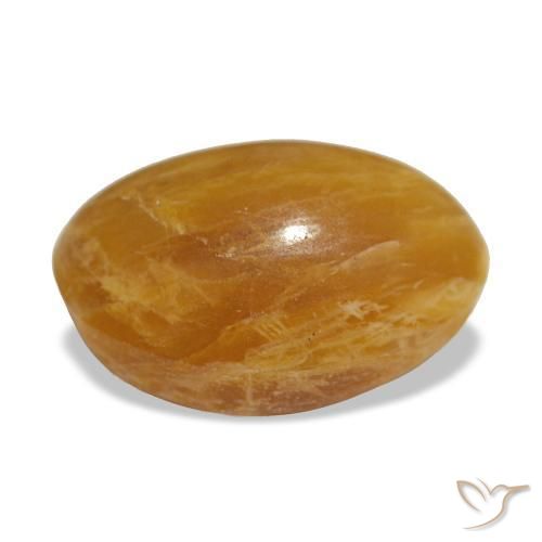 Opala dourado natural 2,93ct, corte oval, opaco