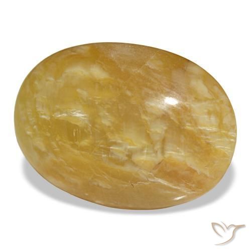 Opala dourado natural 19,78ct, corte oval, opaco