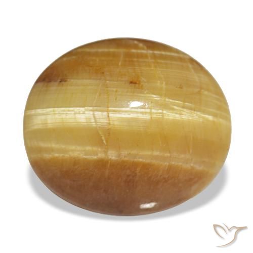 Opala dourado natural 7,16ct, corte oval, opaco