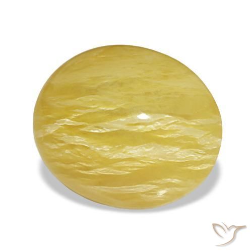 Opala amarelo natural 6,32ct, corte oval, opaco