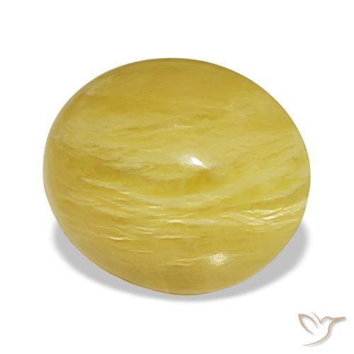Opala amarelo natural 6,36ct, corte oval, opaco