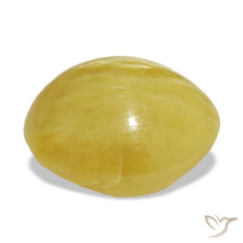 Opala amarelo natural 6,36ct, corte oval, opaco