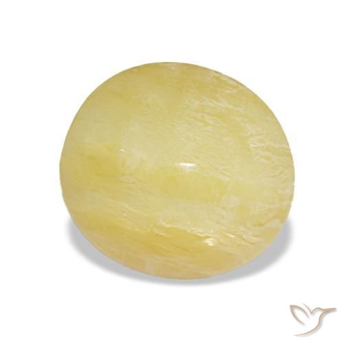 Opala amarelo natural 1,78ct, corte oval, opaco