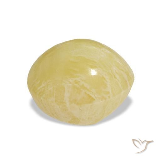 Opala amarelo natural 1,78ct, corte oval, opaco