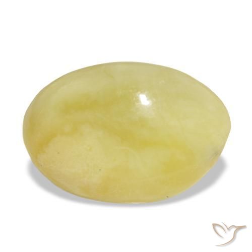 Opala amarelo natural 5,95ct, corte oval, opaco